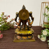 Goddess Laxmi Brass Idol - Decorative Figurine - Crafts N Chisel - Indian Home Decor USA