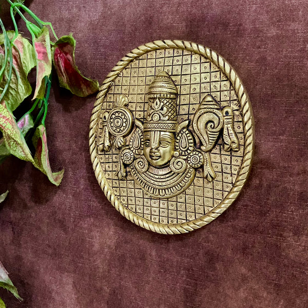 Lord Balaji Brass Wall Decor - Divine Wall Hanging - Crafts N Chisel - Indian Home Decor USA