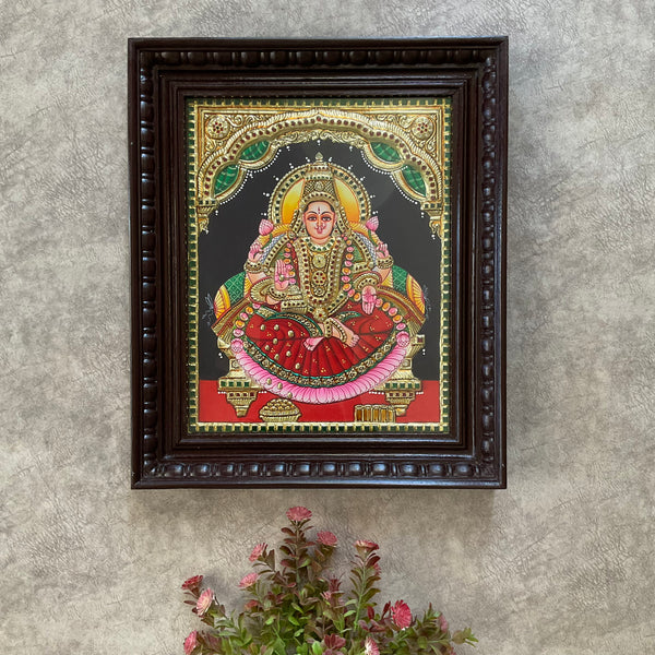 Goddess Laxmi 3D Tanjore Painting - Traditional Wall Art - Crafts N Chisel - Indian Home Decor USA