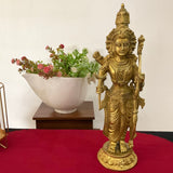 20 Inch Ram Darbar Brass Idol - Statue For Home Pooja And Decor - Crafts N Chisel - Indian Home Decor USA