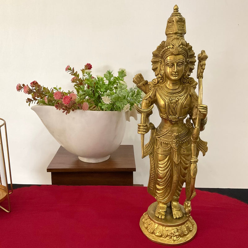 20 Inch Ram Darbar Brass Idol - Statue For Home Pooja And Decor - Crafts N Chisel - Indian Home Decor USA