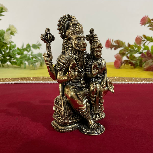 Narsimha Lakshmi Brass Idol - 4 Inch Statue Vishnu Avatar Home Pooja - Light Weight - Crafts N Chisel - Indian Home Decor USA