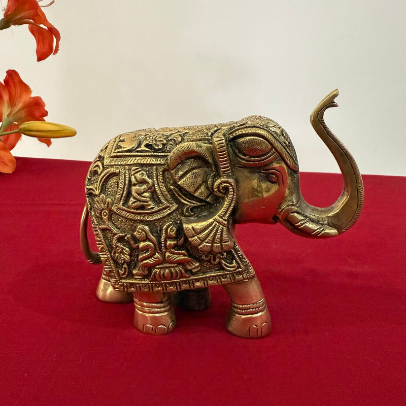 Brass Elephant (Set of 2) Table Decor - Crafts N Chisel - Indian Home Decor USA