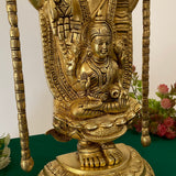 19.5 inch Lord Balaji Lakshmi Brass Idol - Tirupati Statue - Decorative Murti Home Decor - Crafts N Chisel - Indian Home Decor USA