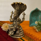 Narsimha Lakshmi Brass Idol - 8.5 Inch Statue Vishnu Avatar Home Pooja Decor - Crafts N Chisel - Indian Home Decor USA