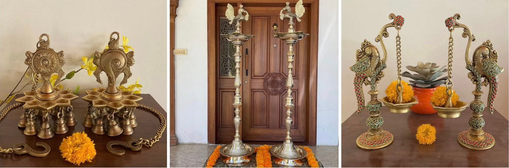 Diya lamp indian brass home decor 