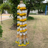 Yellow White Artificial Garland With Bell Set of 10 Pcs - Crafts N Chisel - Indian Home Decor USA