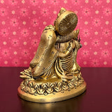 4 Inches Radha Krishna Decorative Brass Idol and Statue - Crafts N Chisel - Indian Home Decor USA