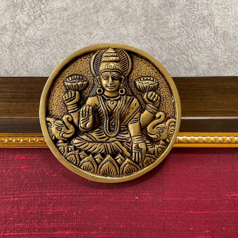 Ashtalakshmi Brass Divine Wall Hanging With Frame - Crafts N Chisel - Indian Home Decor USA
