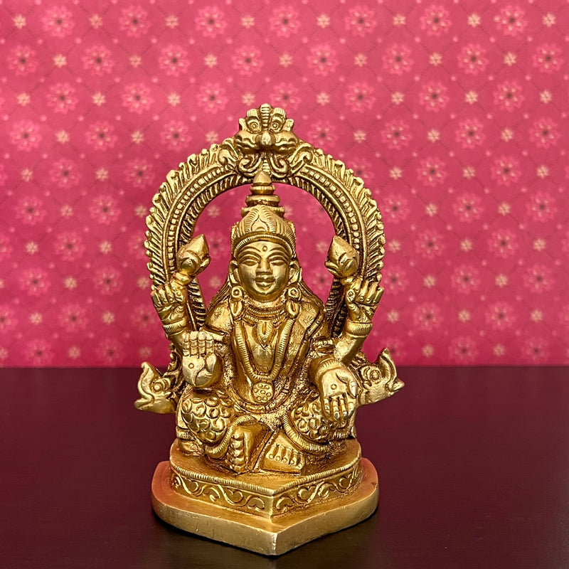 4.4 Inches Lakshmi Ganesh Saraswati Brass Idol - Decorative Home Decor - Crafts N Chisel - Indian Home Decor USA
