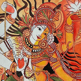 Ardhanarishvara Kerala Mural - Shiva Parvathi Handpainted Wall Decor - Crafts N Chisel - Indian Home Decor USA