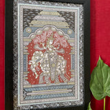 Krishna On Elephant Pattachitra Painting Framed, Handpainted Wall Decor - Crafts N Chisel - Indian Home Decor USA