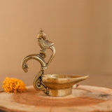 Peacock Diya Brass lamp (Set of 2) - Pooja Decor - Crafts N Chisel - Indian Home Decor USA