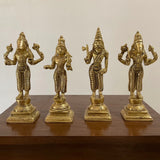 6 Inches Lord Vishnu Dashavatar Brass Idols - Decorative Home Decor - Crafts N Chisel - Indian Home Decor USA
