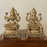 9 Inches Ashtalakshmi Bronze Idol - Decorative Figurine - Crafts N Chisel - Indian Home Decor USA