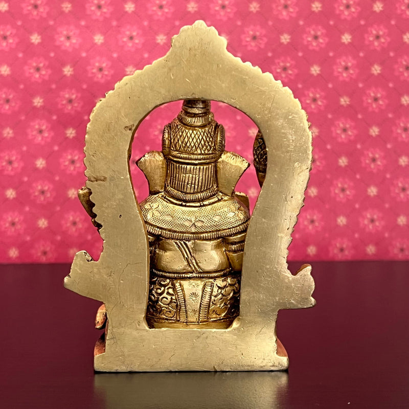 4.4 Inches Lakshmi Ganesh Saraswati Brass Idol - Decorative Home Decor - Crafts N Chisel - Indian Home Decor USA