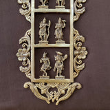 29.5 Inches Lord Vishnu Dashavatar Brass Divine Wall Hanging - Antique Finish - Crafts N Chisel - Indian Home Decor USA