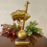 Ganesha With Veena Brass Idol - Ganpati Decorative Statue for Home Decor - Crafts N Chisel - Indian Home Decor USA