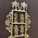 29.5 Inches Lord Vishnu Dashavatar Brass Divine Wall Hanging - Antique Finish - Crafts N Chisel - Indian Home Decor USA