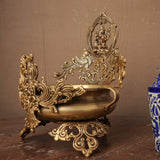 Decorative Brass Urli Bowl Lord Ganesha With Peacock - Crafts N Chisel - Indian Home Decor USA