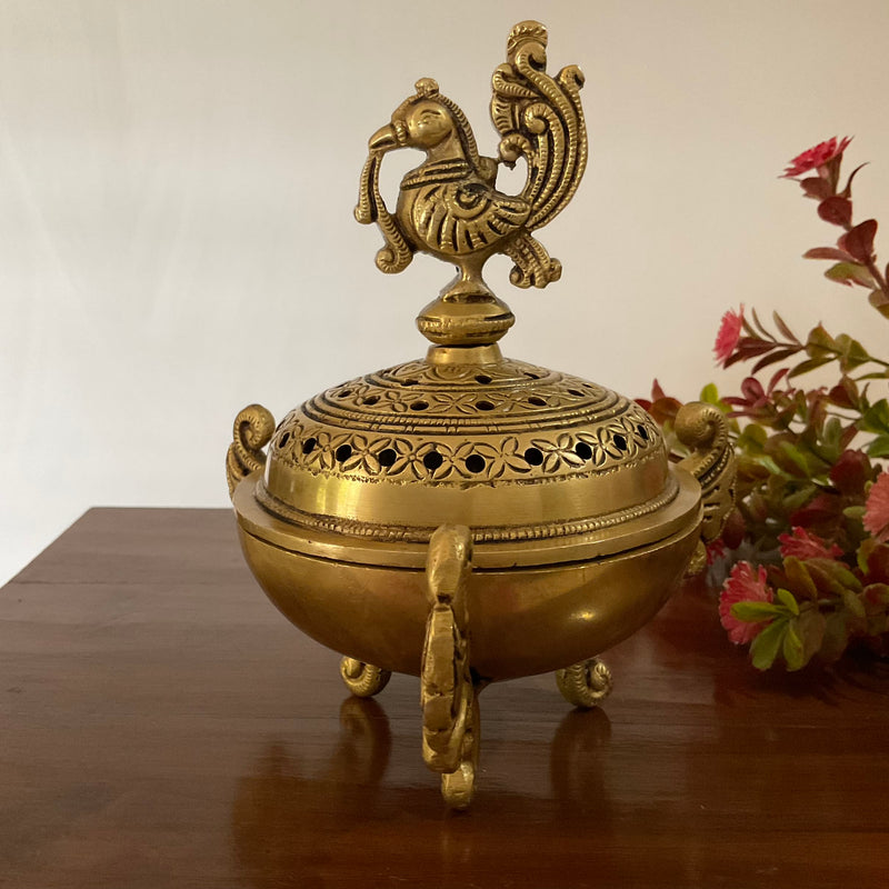 Annapakshi Brass Dhoop Dani, Incense Holder - Crafts N Chisel - Indian Home Decor USA