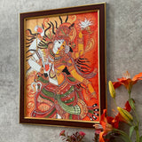 Ardhanarishvara Kerala Mural - Shiva Parvathi Handpainted Wall Decor - Crafts N Chisel - Indian Home Decor USA