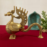 Annapakshi Brass Dhoop Dani With Handle, Incense Holder - Crafts N Chisel - Indian Home Decor USA