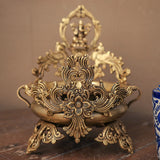 Decorative Brass Urli Bowl Lord Ganesha With Peacock - Crafts N Chisel - Indian Home Decor USA