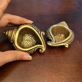 Small Shank Diya (Set of 10) - Handmade Brass lamp - Decorative - Crafts N Chisel - Indian Home Decor USA