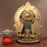 15 Inches Lord Ganesh Brass Idol Stonework - Ganpati Statue for Home Decor - Housewarming Gift - Crafts N Chisel - Indian Home Decor USA