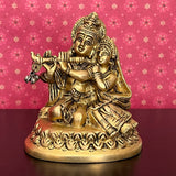 4 Inches Radha Krishna Decorative Brass Idol and Statue - Crafts N Chisel - Indian Home Decor USA