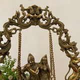 Radha Krishna Swing Brass Idol - Krishna Statue For Home Decor - Crafts N Chisel - Indian Home Decor USA