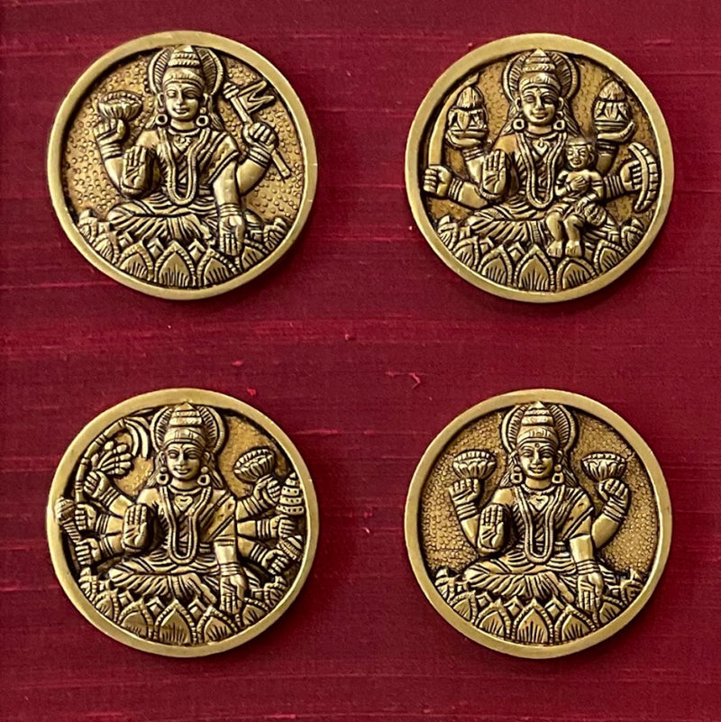 Ashtalakshmi Brass Divine Wall Hanging With Frame - Crafts N Chisel - Indian Home Decor USA