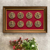 Ashtalakshmi Brass Divine Wall Hanging With Frame - Crafts N Chisel - Indian Home Decor USA