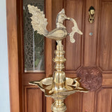 5 Feet Annapakshi Nilavilakku (Set of 2) - Handmade Brass lamp - Decorative Decor - Crafts N Chisel - Indian Home Decor USA