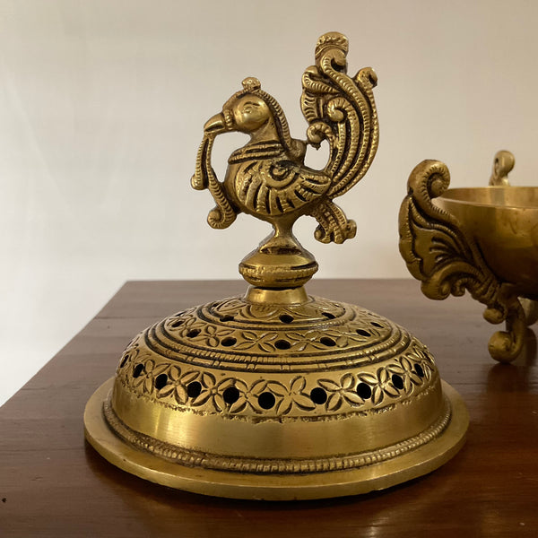 Annapakshi Brass Dhoop Dani, Incense Holder - Crafts N Chisel - Indian Home Decor USA