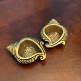 Small Shank Diya (Set of 10) - Handmade Brass lamp - Decorative - Crafts N Chisel - Indian Home Decor USA