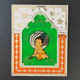 14 Inches Baby Krishna Lippan Art Wall Hanging - Clay Mirror Wall Decor - Crafts N Chisel - Indian Home Decor USA