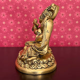 4 Inches Radha Krishna Decorative Brass Idol and Statue - Crafts N Chisel - Indian Home Decor USA