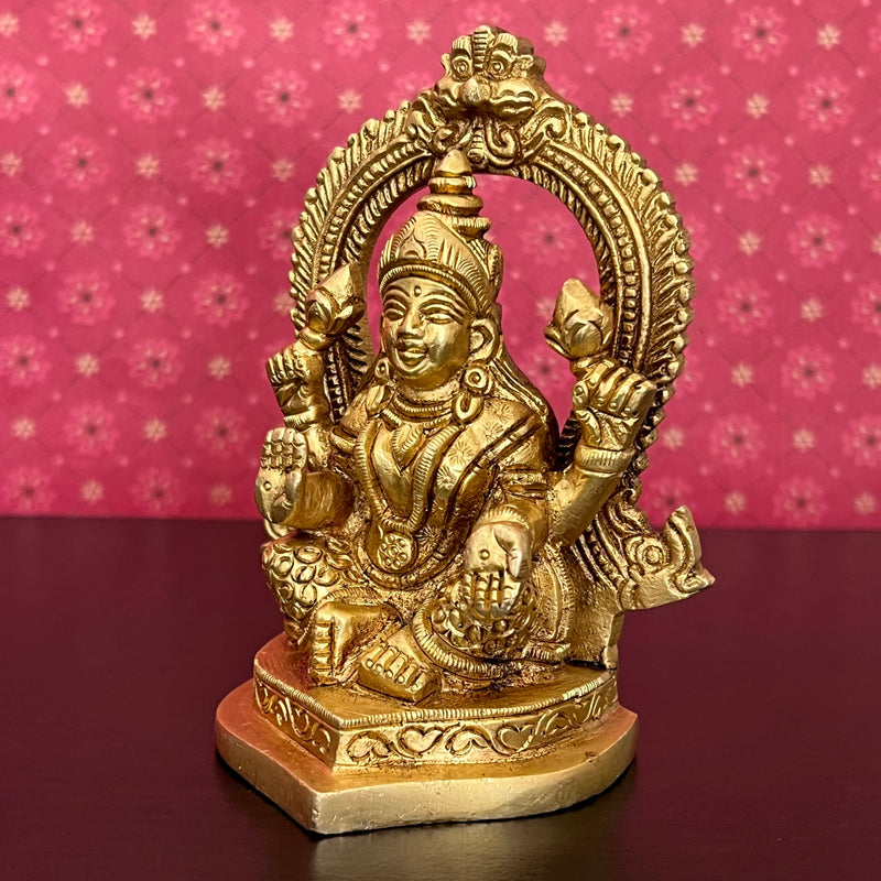 4.4 Inches Lakshmi Ganesh Saraswati Brass Idol - Decorative Home Decor - Crafts N Chisel - Indian Home Decor USA