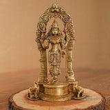 Lord Vishnu & Goddess Lakshmi Brass Idol - Decorative Home Decor - Crafts N Chisel - Indian Home Decor USA