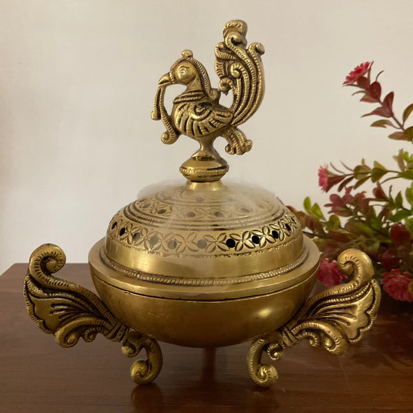 Annapakshi Brass Dhoop Dani, Incense Holder - Crafts N Chisel - Indian Home Decor USA