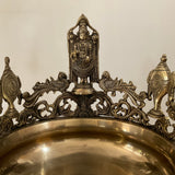 Balaji With Dashavatar Brass Urli Bowl For Home Decor - Antique Finish - Crafts N Chisel - Indian Home Decor USA