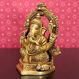 4.4 Inches Lakshmi Ganesh Saraswati Brass Idol - Decorative Home Decor - Crafts N Chisel - Indian Home Decor USA