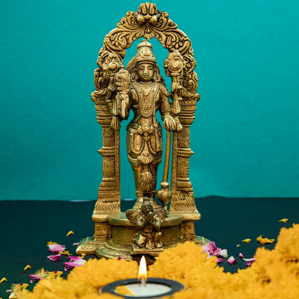 Lord Vishnu Brass Idol - Decorative Home Decor - Crafts N Chisel - Indian Home Decor USA