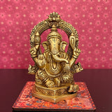 4.4 Inches Lakshmi Ganesh Saraswati Brass Idol - Decorative Home Decor - Crafts N Chisel - Indian Home Decor USA