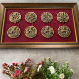 Ashtalakshmi Brass Divine Wall Hanging With Frame - Crafts N Chisel - Indian Home Decor USA