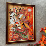 Ardhanarishvara Kerala Mural - Shiva Parvathi Handpainted Wall Decor - Crafts N Chisel - Indian Home Decor USA