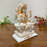 6 Inches Lakshmi Ganesha Marble Dust & Resin Idol - Hindu God Statue - Decorative Murti - Crafts N Chisel - Indian Home Decor USA