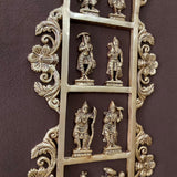 29.5 Inches Lord Vishnu Dashavatar Brass Divine Wall Hanging - Antique Finish - Crafts N Chisel - Indian Home Decor USA